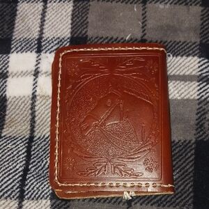 Brown Leather Wallet with Horse Design